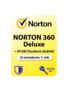   Norton 360 Deluxe + 50 GB Cloudové úložiště (5 zariadenie / 1 rok) (předplatné)