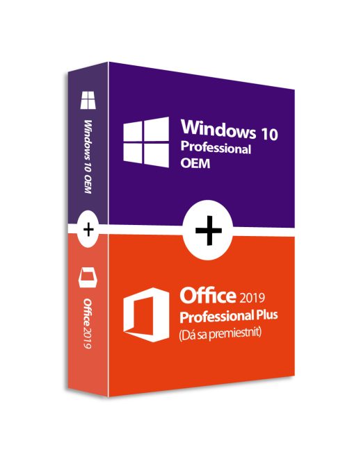 Windows 10 Pro (FPP Retail) + Office 2019 Professional Plus (Dá sa premiestniť)