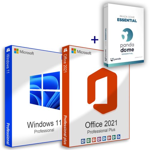 Microsoft Windows 11 Pro (OEM) + Office 2021 Professional Plus (Aktivácia online) + Panda Dome Essential (3 zariadenia / 1 rok) Family Pack