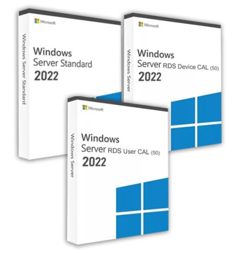 Microsoft Windows Server 2022 Standard (2 používatelia) + 2022 RDS User CAL (50 používateľov) + 2022 RDS Device CAL (50 zariadení) Business 22